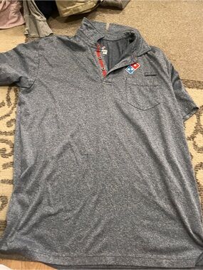 Dominos Short Sleeve Heathered Polo Shirt - Blue